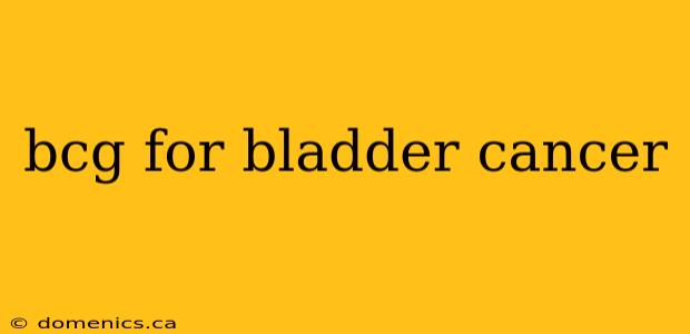 bcg for bladder cancer