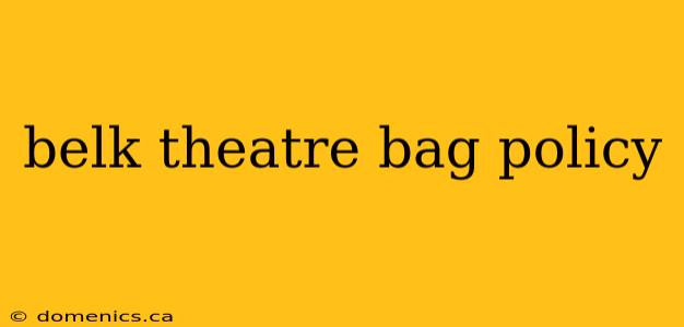 belk theatre bag policy