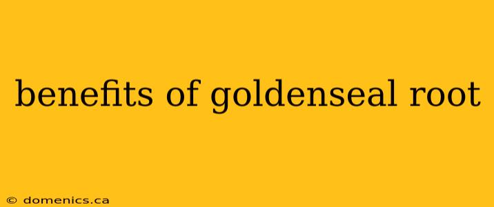 benefits of goldenseal root