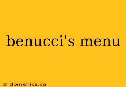 benucci's menu