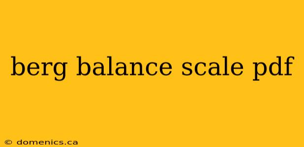 berg balance scale pdf