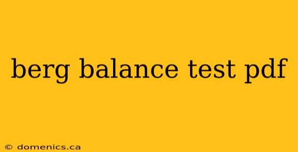 berg balance test pdf