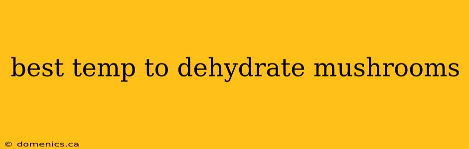 best temp to dehydrate mushrooms