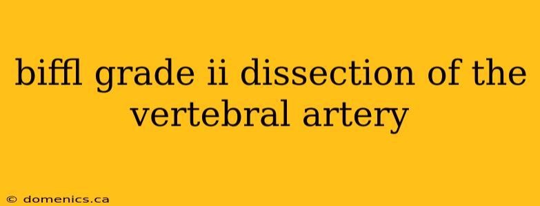 biffl grade ii dissection of the vertebral artery