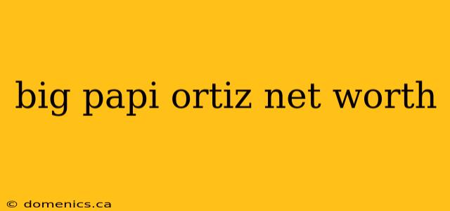 big papi ortiz net worth