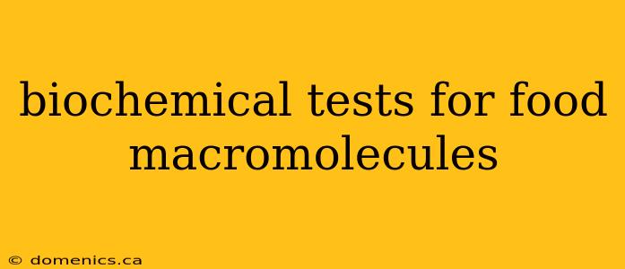 biochemical tests for food macromolecules