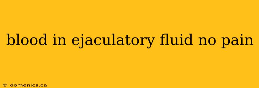 blood in ejaculatory fluid no pain