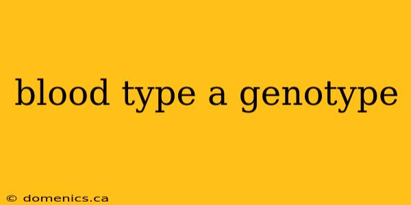 blood type a genotype