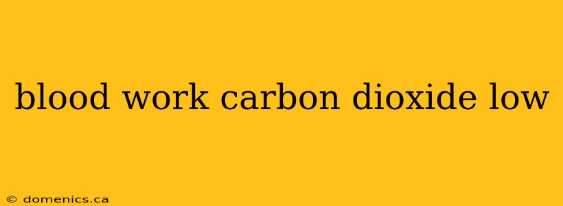 blood work carbon dioxide low