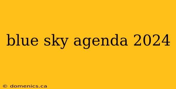 blue sky agenda 2024