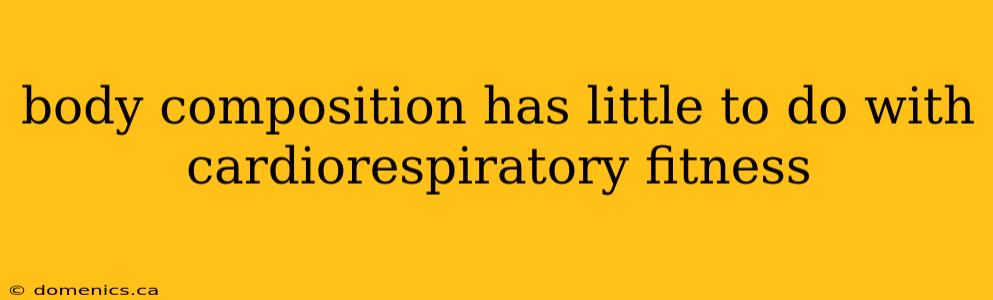 body composition has little to do with cardiorespiratory fitness