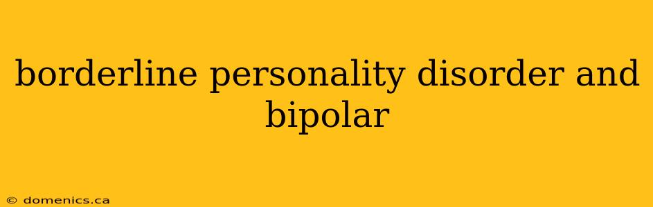 borderline personality disorder and bipolar