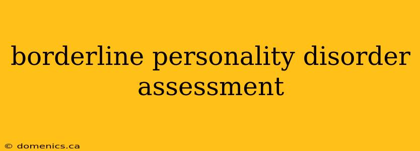 borderline personality disorder assessment