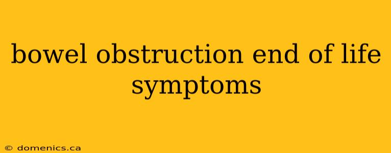 bowel obstruction end of life symptoms