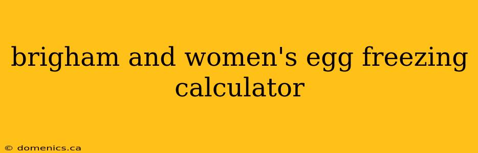 brigham and women's egg freezing calculator