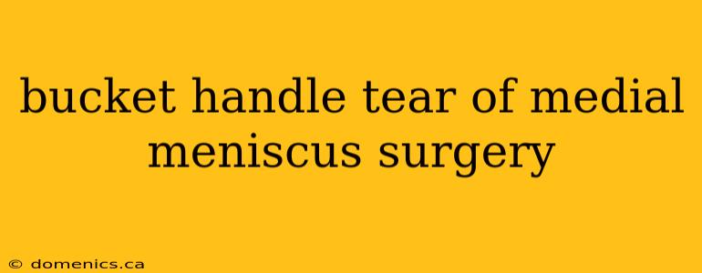 bucket handle tear of medial meniscus surgery