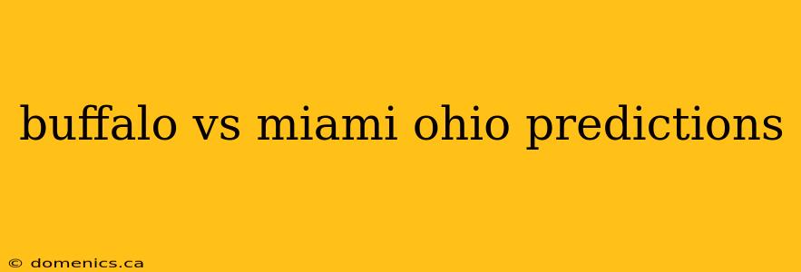 buffalo vs miami ohio predictions