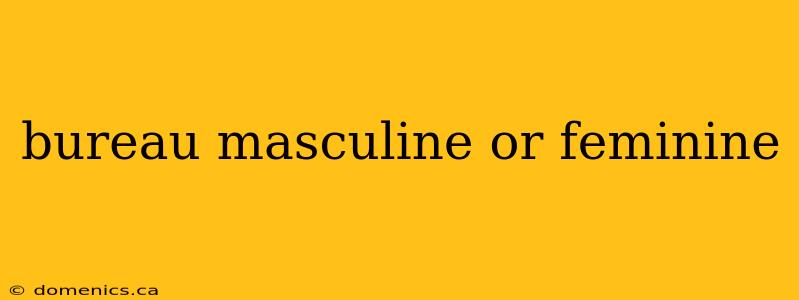 bureau masculine or feminine
