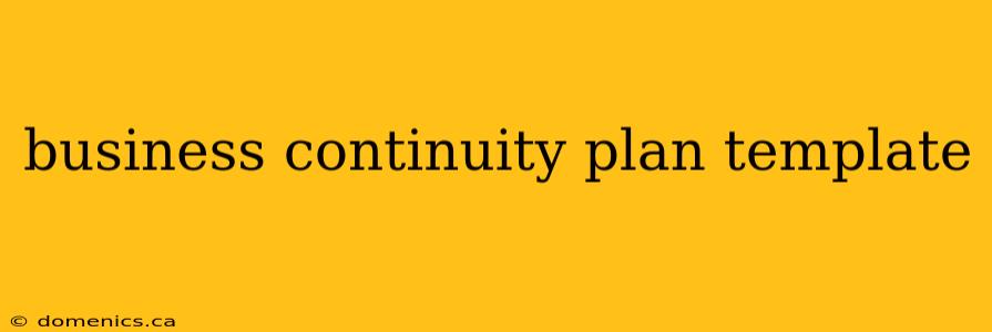 business continuity plan template