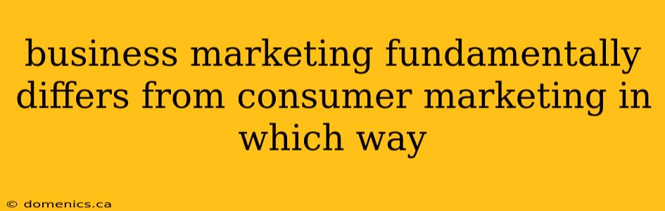 business marketing fundamentally differs from consumer marketing in which way