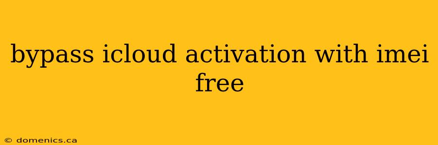 bypass icloud activation with imei free