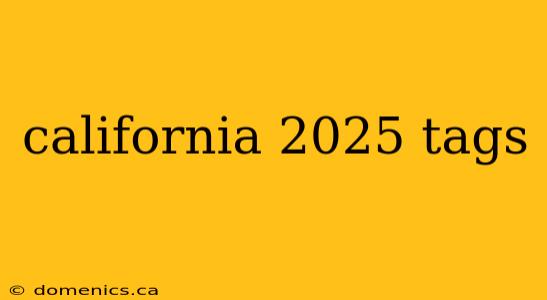 california 2025 tags