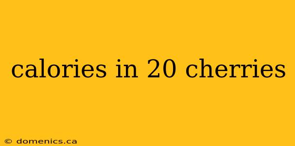 calories in 20 cherries