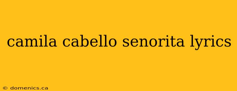 camila cabello senorita lyrics