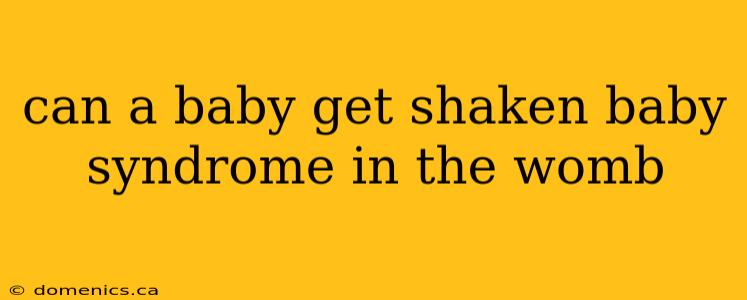 can a baby get shaken baby syndrome in the womb