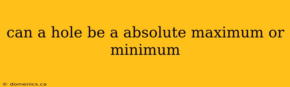 can a hole be a absolute maximum or minimum