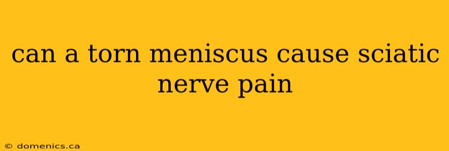 can a torn meniscus cause sciatic nerve pain