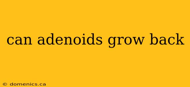 can adenoids grow back