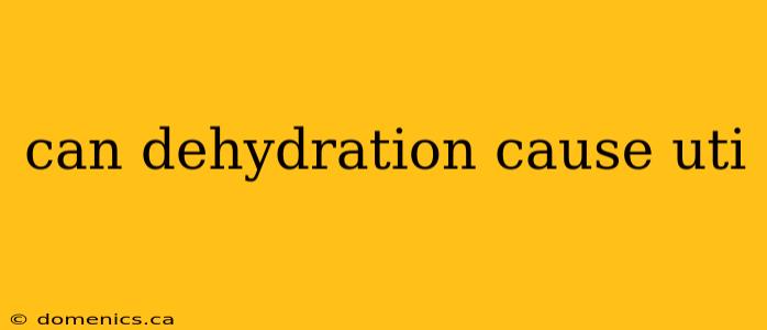 can dehydration cause uti