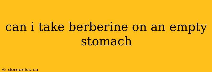 can i take berberine on an empty stomach