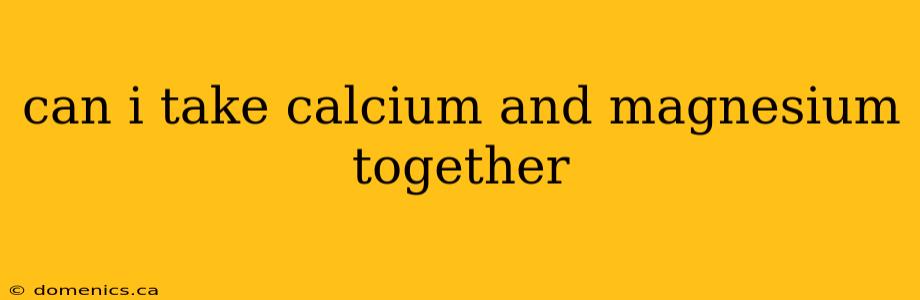 can i take calcium and magnesium together