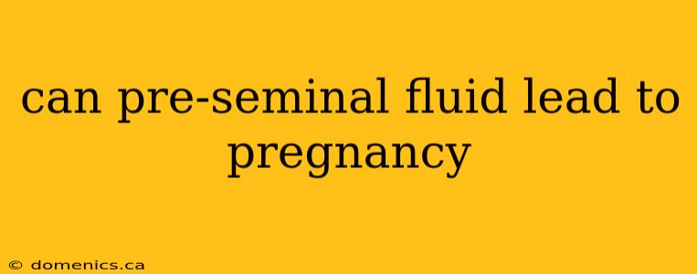 can pre-seminal fluid lead to pregnancy