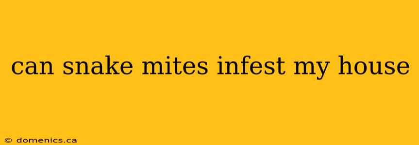 can snake mites infest my house