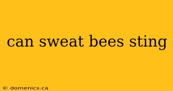 can sweat bees sting