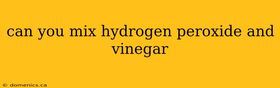 can you mix hydrogen peroxide and vinegar