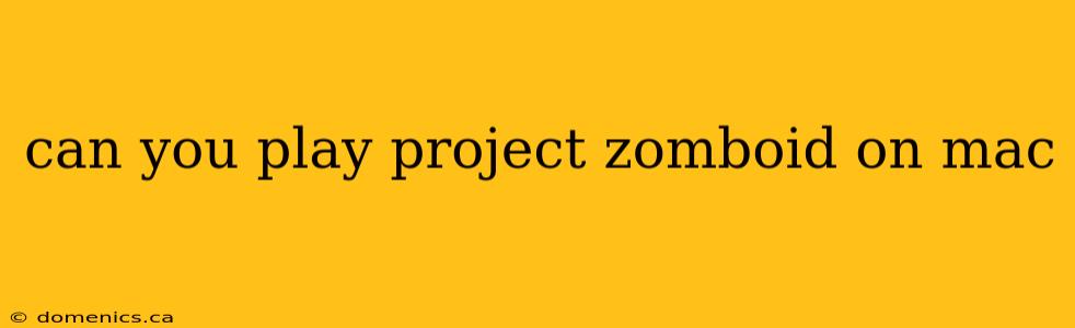 can you play project zomboid on mac