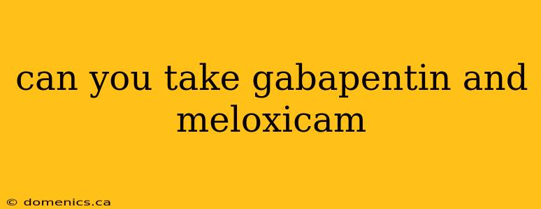 can you take gabapentin and meloxicam