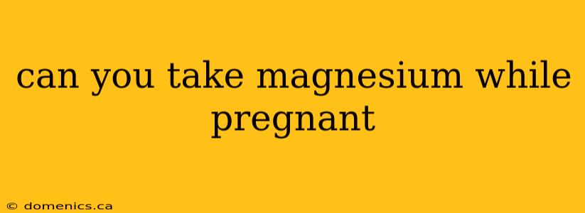 can you take magnesium while pregnant