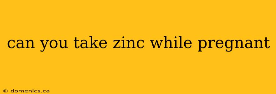 can you take zinc while pregnant