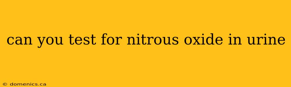 can you test for nitrous oxide in urine