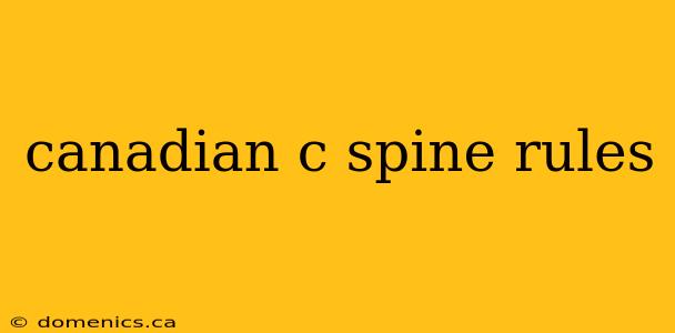 canadian c spine rules