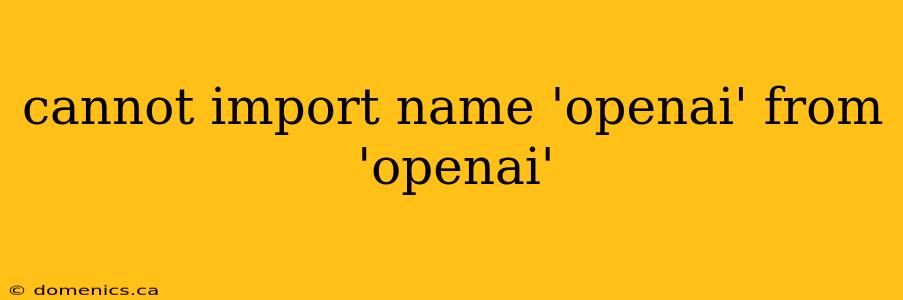 cannot import name 'openai' from 'openai'