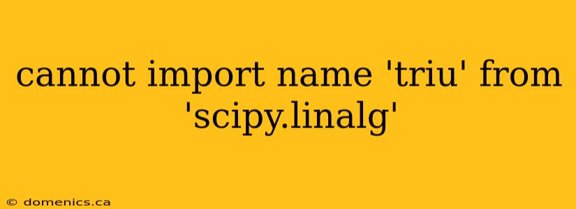 cannot import name 'triu' from 'scipy.linalg'