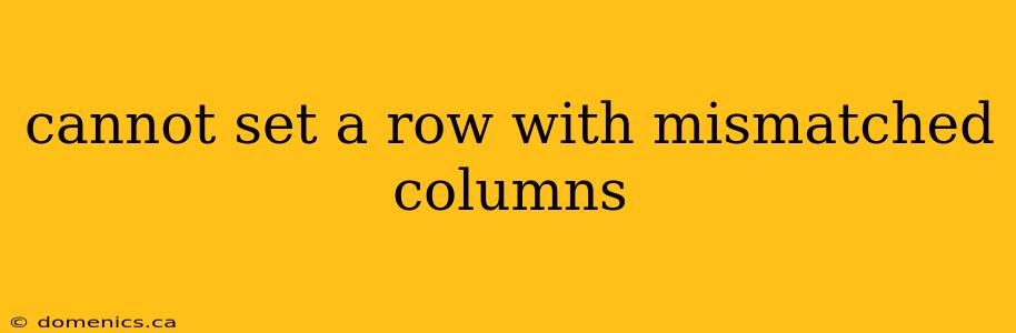 cannot set a row with mismatched columns