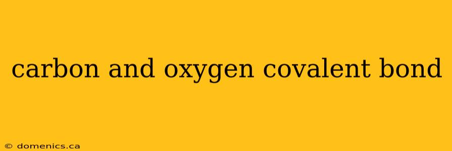 carbon and oxygen covalent bond