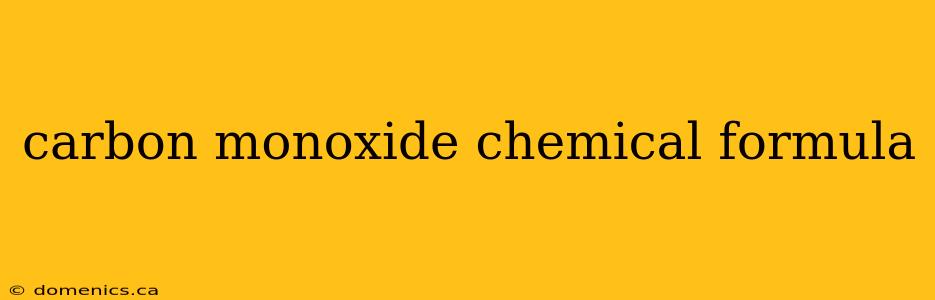 carbon monoxide chemical formula